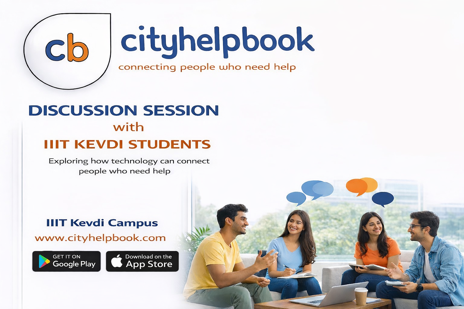 Discussion about cityhelpbook with the students of IIIT- Baroda, Kevdi campus.